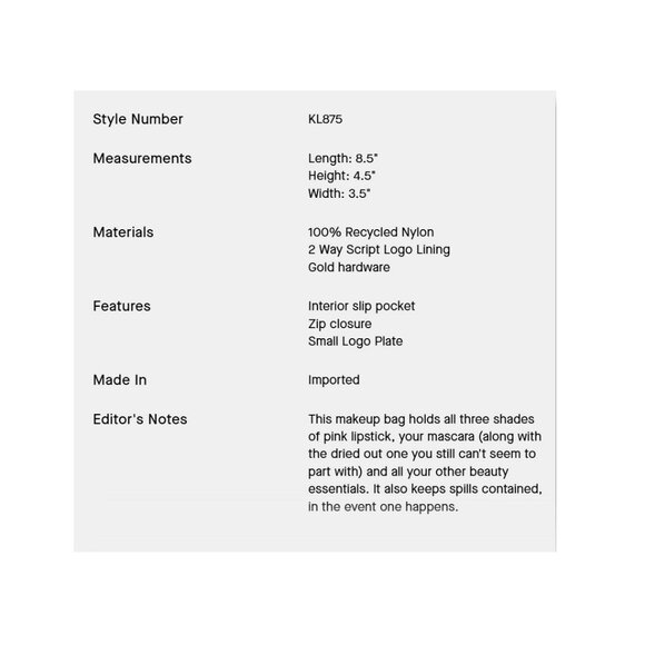 NWT Kate Spade Cater Nylon Cosmetic Pouch - Black - Picture 4 of 7